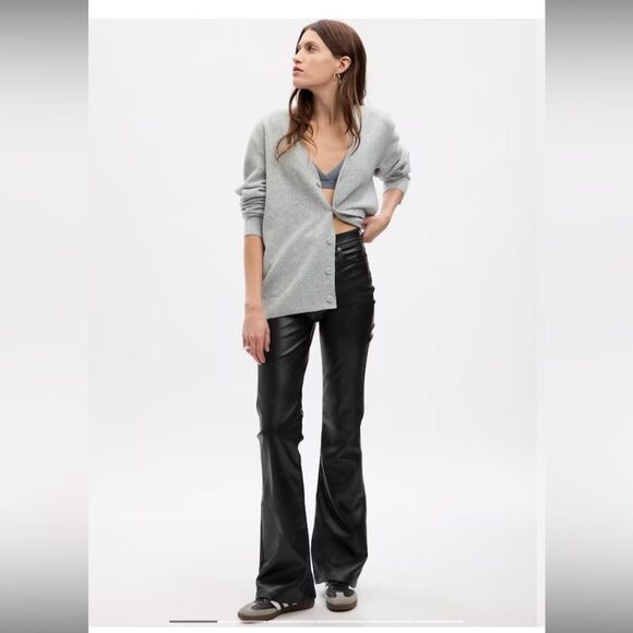 GAP Pants - Gap faux leather flare pants